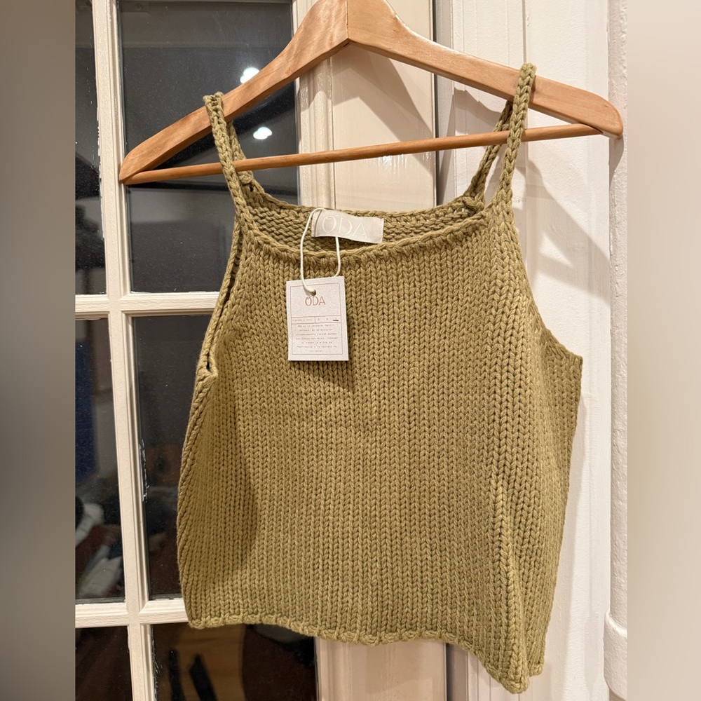 OUA olive green knit cami (L)